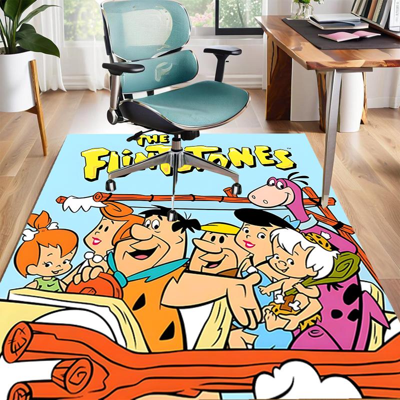 1pc Flintstone Design Area Rug - Non-Slip, Soft & Cozy Floor Mat for Living Room, Bedroom, Office - Indoor/Outdoor Decorative Carpet