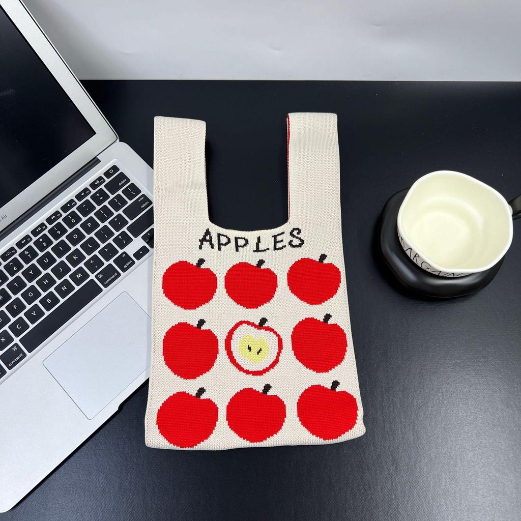 National Style 2025 Red Knitted Holiday Handbag Gift for New Year Newlyweds