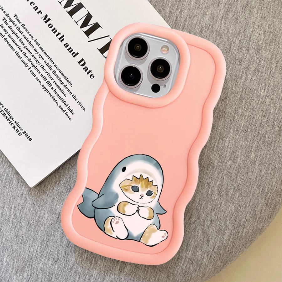 

Case for iPhone 13 15 Plus XR 17 Air 16 Pro Max 11 14 8 12 Soft Phone Cover Shark Cat iPhone17 Pro Max