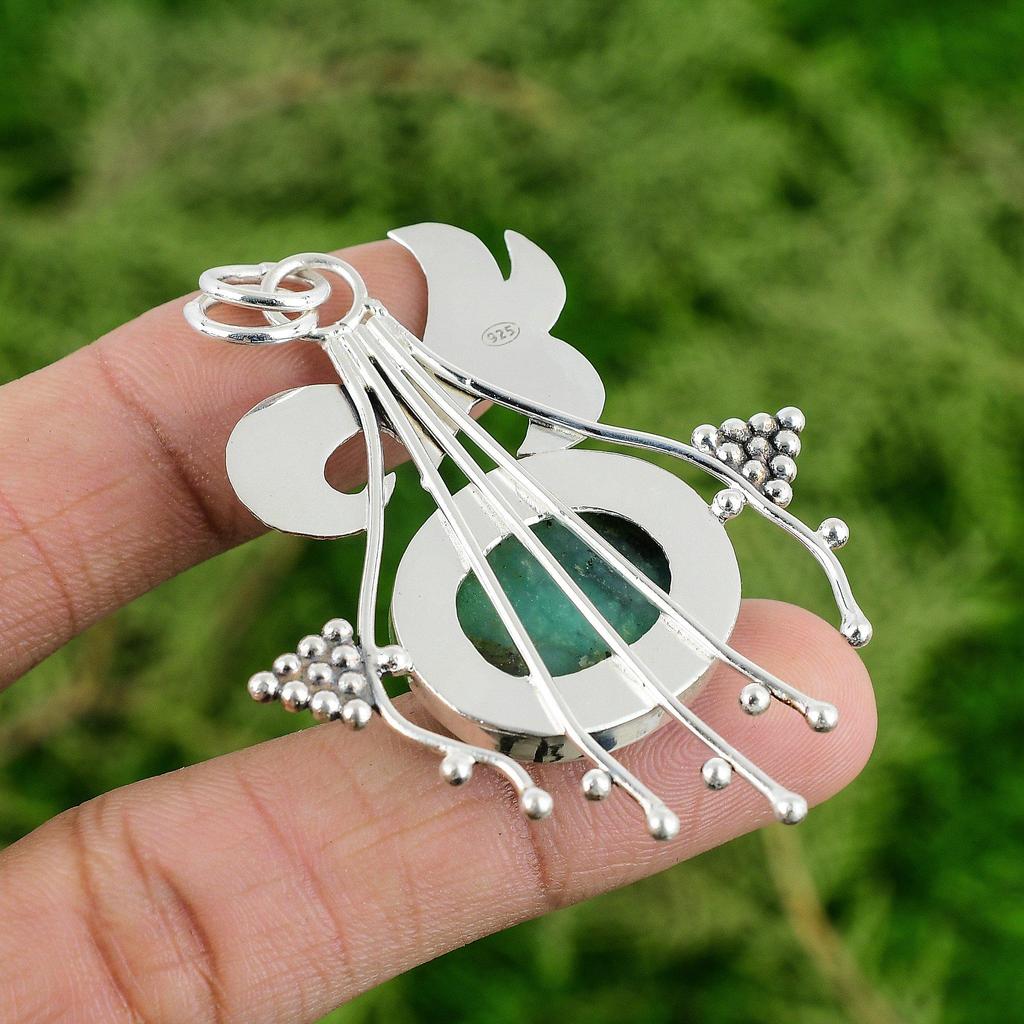 Töchtertag Sale Ovaler Chrysopras Stein 925 Silber Lünette Schwester Boho Anhänger