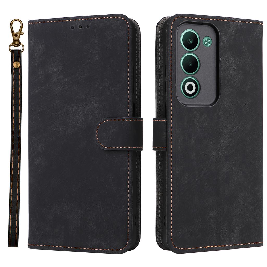 För Oppo A5 5G/4G/A5m Fodral Plånbok RFID-blockerande PU-läder Telefonskal Ställ med Rem