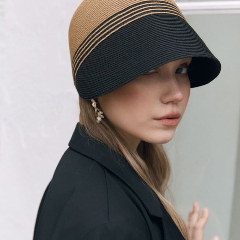 

ACCLET Rattan Sun Visor beach hat C021KHBK khaki black