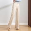 Women's High-Waist Wide-Leg Wool Blend Trousers