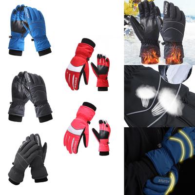 Outdoor Sports Gloves for Men and Women Waterproof Windproof Warm Skiing Cycling Gloves with Adjustable Wrist Strap and Non-Slip Palm Grip