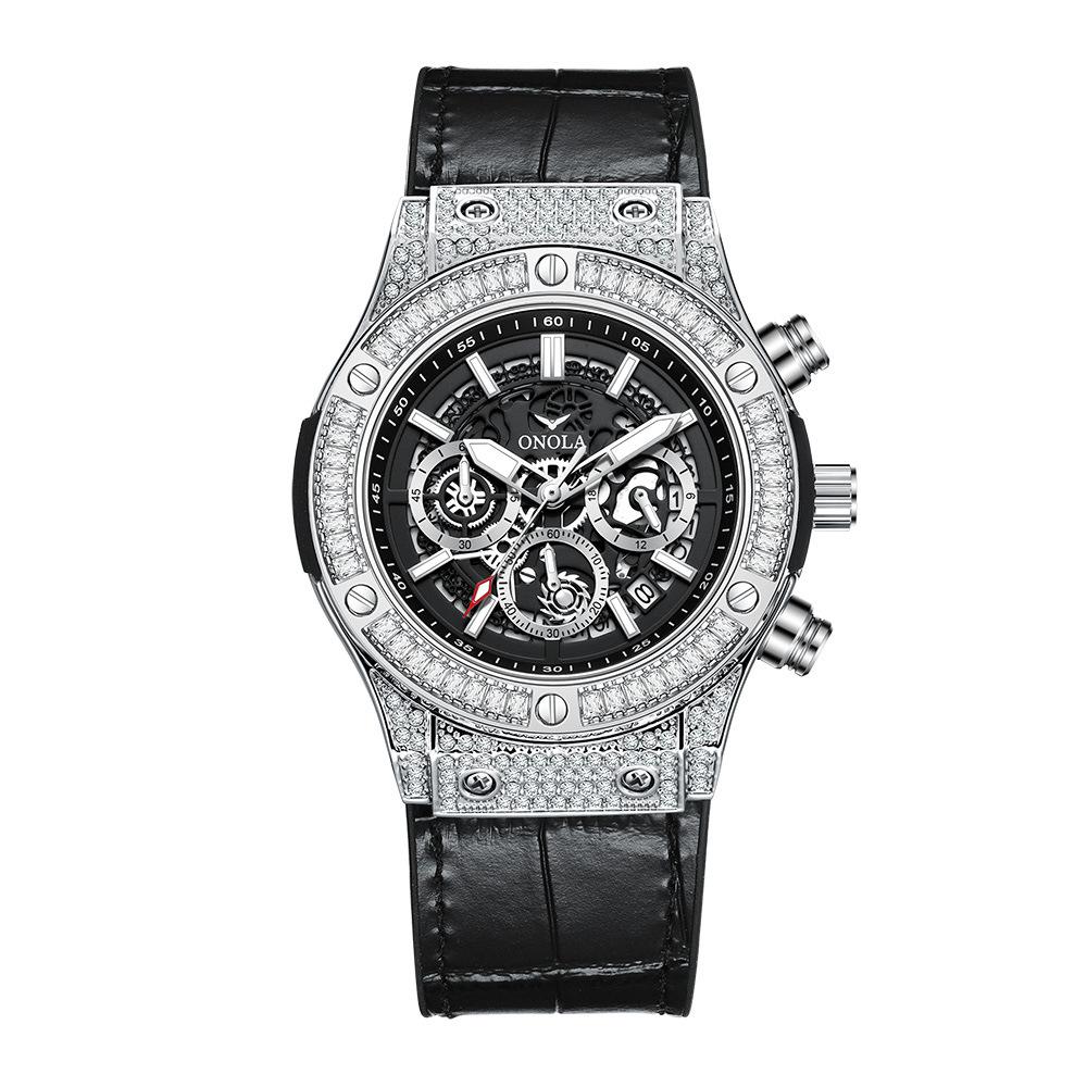Montre multifonctionnelle étanche pour homme, bracelet en silicone, montre de sport à quartz pour homme
