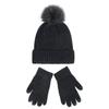 Damenmode Herbst und Winter Warmes Set mit Mütze und Handschuhen Verdicken Sie warmes Strickmützen-Set aus Wolle mit Pompom