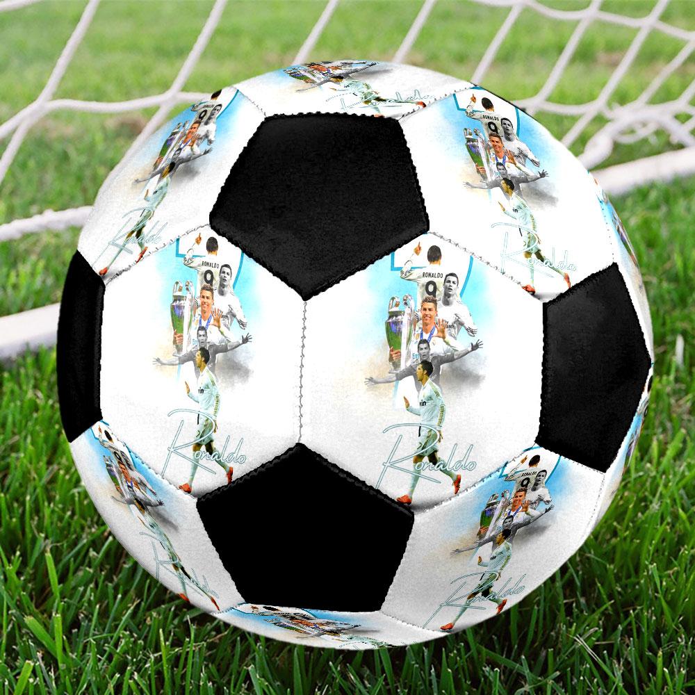 1 Stück Cristiano Ronaldo Glory Größe 5 Fußball PrahaHallenfußball Ball Bunt Alle Altersgruppen Maschinengenäht PVC Wettkampfbereit Langlebig Hoher Rückprall