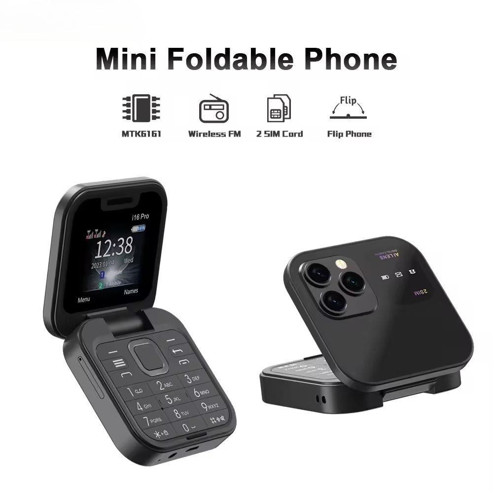 MIni Fold Mobile Phone 2G GSM Dual SIM Card Speed Dial Video Player Magic Voice 3.5mm Jack FM Small Flip Cellphone