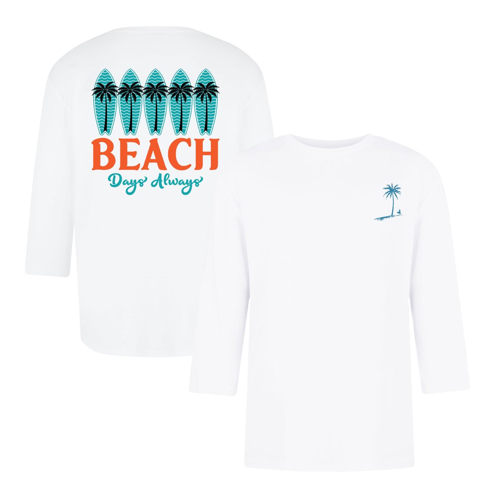 

Мужская повседневная и модная футболка с принтованным воротником и рукавами три четверти XL белый