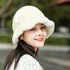 Mink Fur Bucket Hat New Women's Winter Warm Fur Hat Ruffle Top Hat Thickened Outdoor Fisherman's Hat Girl's Hat