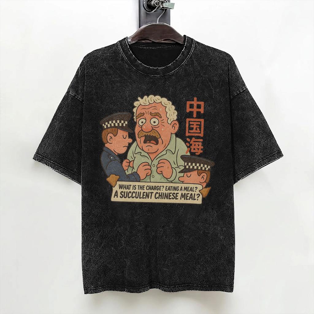 Succulent Chinese Meal T Shirts Washed Short Sleeve Oversize TShirt Funny Meme Fashion Men Women Streetwear Graphic Tops Tees