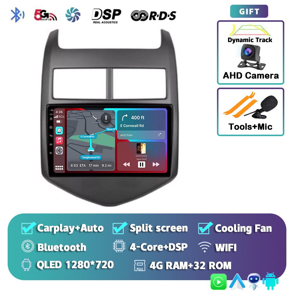 Android 14 Carplay Auto WIFI+4G Car Radio For Chevrolet Aveo 2 Sonic T300 2011-2015 Multimedia GPS Player Stereo 2din Head Unit