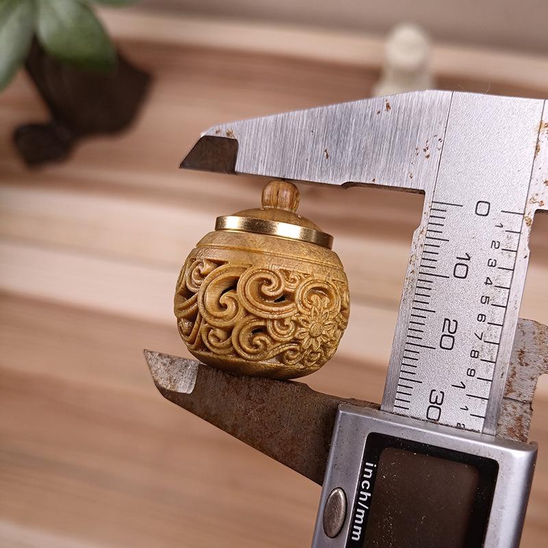 Green Sandalwood Gourd Pendant Phone Charm and DIY Hollow Ornament Jewelry.