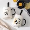 Panda Ceramic Mug with Lid and Spoon - Creative Gift for Home, Office, or Student