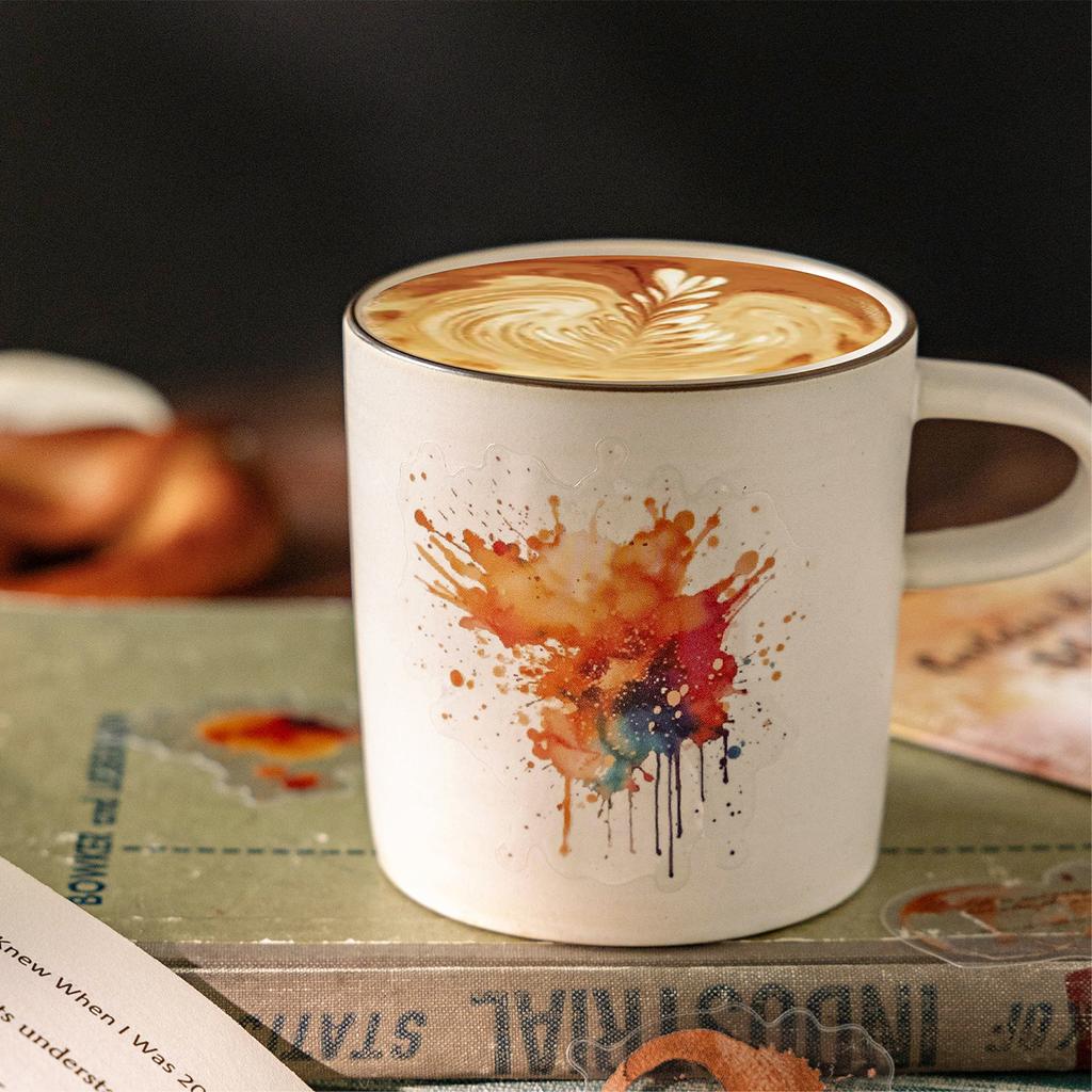 30 pcs/pack Watercolor splashes Style PET Stickers Adhesive Diy Hand Account Diary Album Scrapbooking Junk Journal Supplies