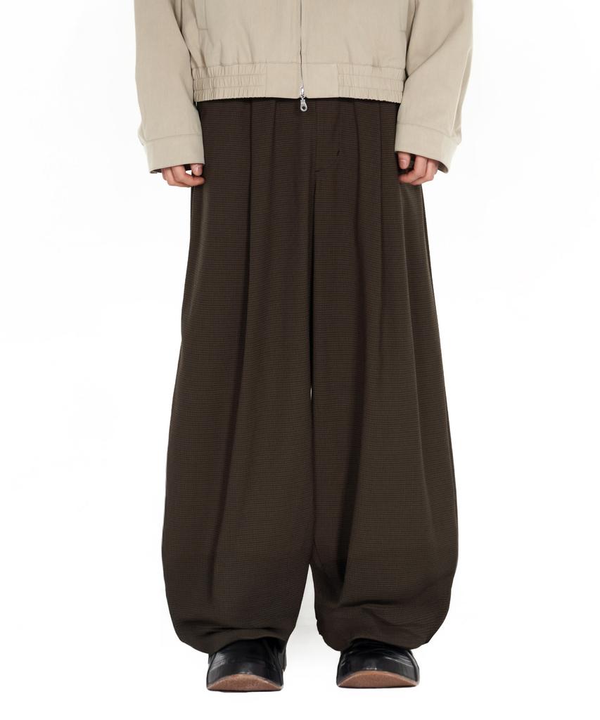 IDWS Fine Check Balloon Trouser Brown