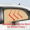Magnetic Car Sunshade Curtain with Telescopic Track for Privacy