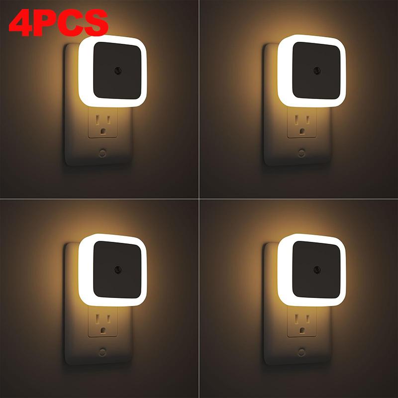 1-4PCS LED Night Light with Motion Sensor Cabinet Lamp Wireless Bedside Nightlight Battery Power,Bedroom Closet Stairs Lighting