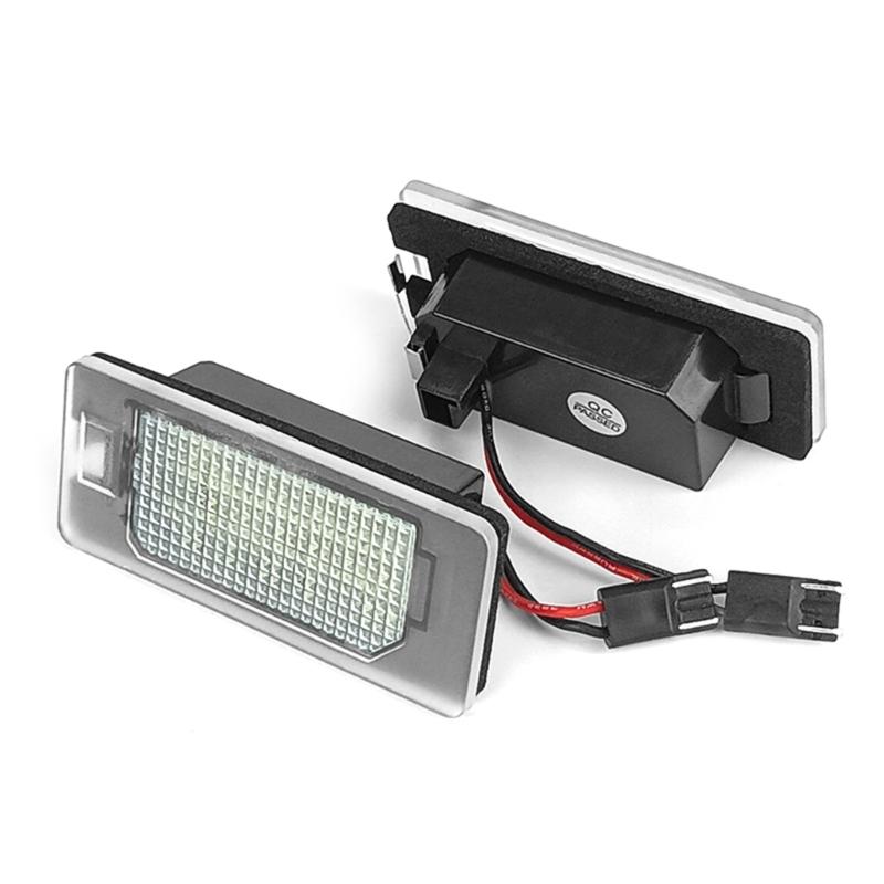 1 Pair Rear License Number Plate Light Rear License Plate Lamp Assembly for 500X 14-19 18SMD Xenon White LED 1