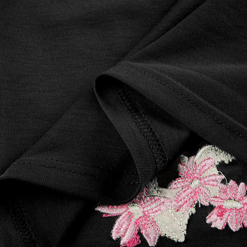 2026 Šik květinový úzký crop top s výstřihem do V a výšivkou pro ženy - Jaro/Léto Sladký a pikantní design