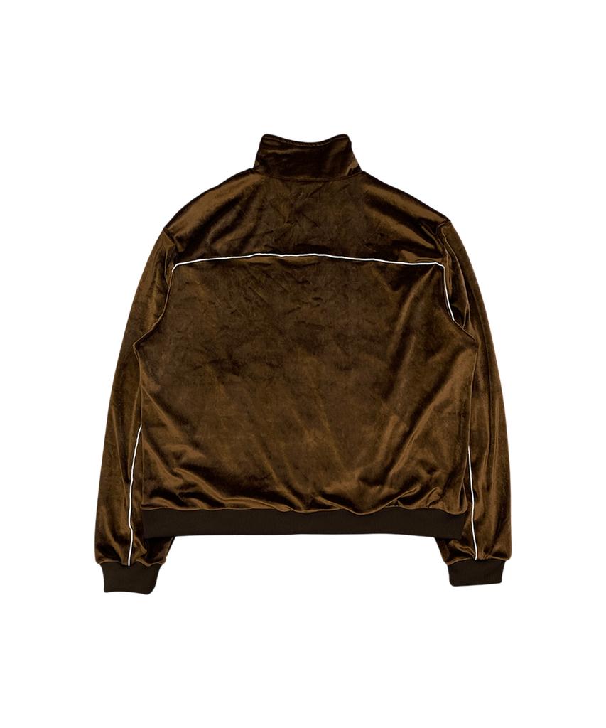 Losttownsupply Raw Velvet Zip-Up Jacket Brown
