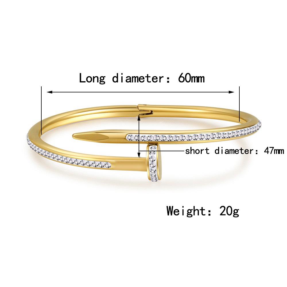 Women's Starry Sky Titanium Steel Bracelet: Fashionable, Simple, Diamond-Studded Nail Bangle, High-End Versatile Jewelry