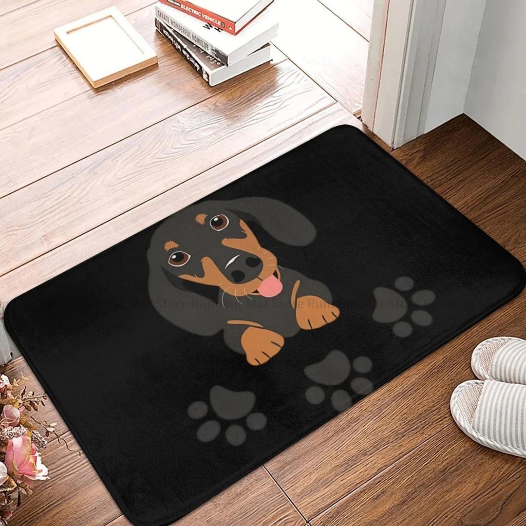Cute Dog Cartoon Print Soft Non Slip Easy To Clean Entrance Living Room Floor Mat Decorative Pet Friendly Home Decoration Rug
