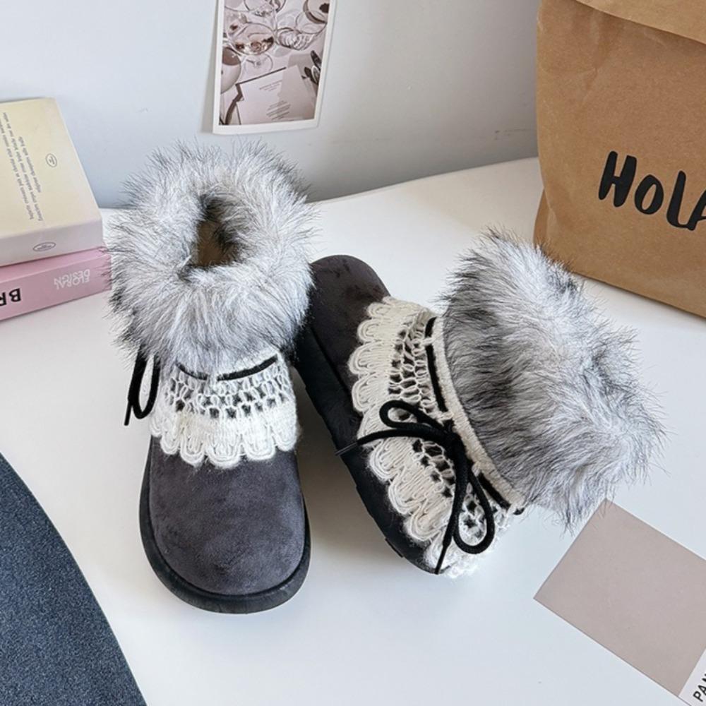 Women's Winter Boots Furry Snow Boots Women's New Winter Fleece Cotton Shoes Women's Ankle Boots Winter Woman Shoes