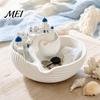 Mini Decorazione Santorini Ciotola Contenitore a Forma di Conchiglia, Vassoio Decorativo da Scrivania, Raffinato Supporto Greco per Anelli e Orecchini, Fascino dell'Isola per Chiavi Gioielli Monete