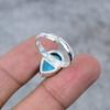 Blue Topaz Gemstone Handmade 925 Sterling Silver Jewelry Ring Size 7 M-269