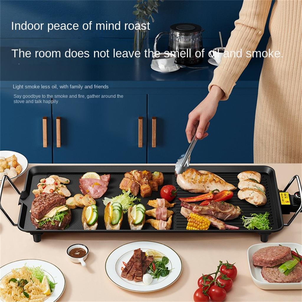 Aoran Non Stick Electric Grill, Smokeless Grill, Temperature Adjustable At 5 Levels, Household Electric Grill Cooking Tool