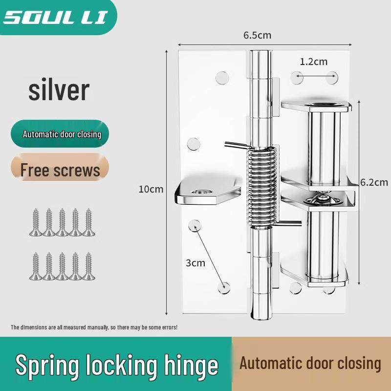 4-Inch Multifunctional Automatic Door Closer with Buffer, Invisible Spring Hinge, 90° Positioning