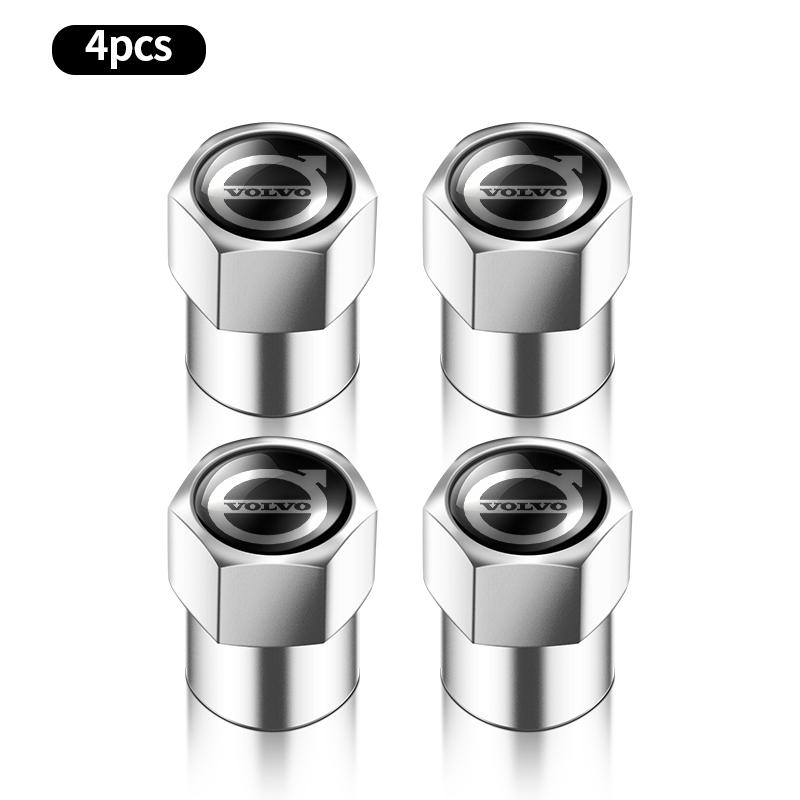 

4Pcs Aluminum Alloy Car Wheel Tire Valve Caps Stem Cover For Volvo Rdesign XC60 XC90 XC40 V50 V60 V40 EX30 S60 C30 V70 S90 AWD