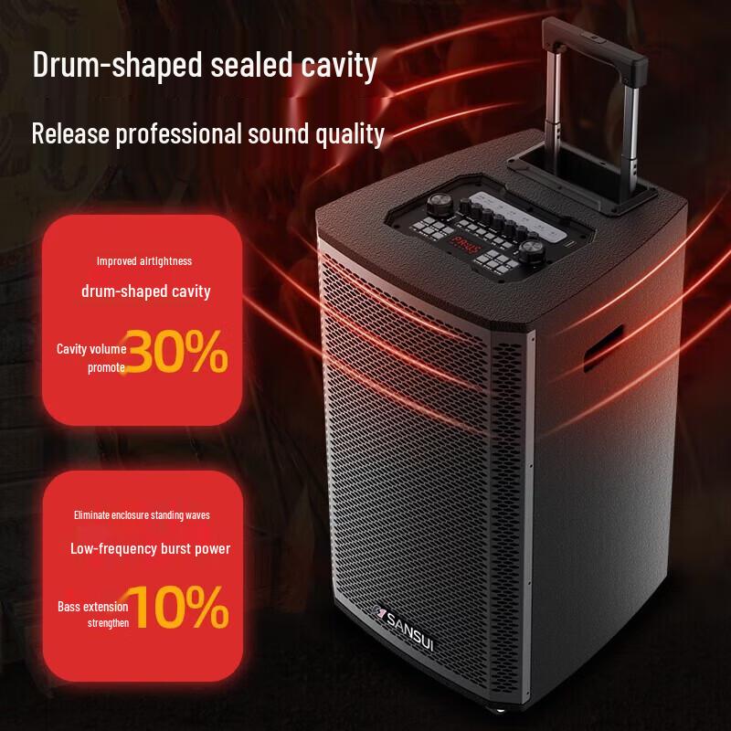 SANSUI L10 10-inch Portable Outdoor K-Song Speaker CN Plug (adapter Included)