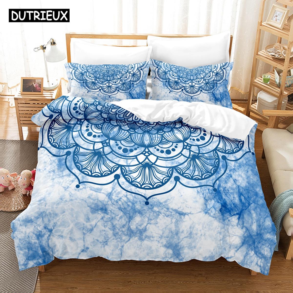 

3D Постельные комплекты The Bohemia Mandala Datura Набор пододеяльника с наволочкой Твин Фул Квин Постельные принадлежности Постельное белье EU single(135x200cm)