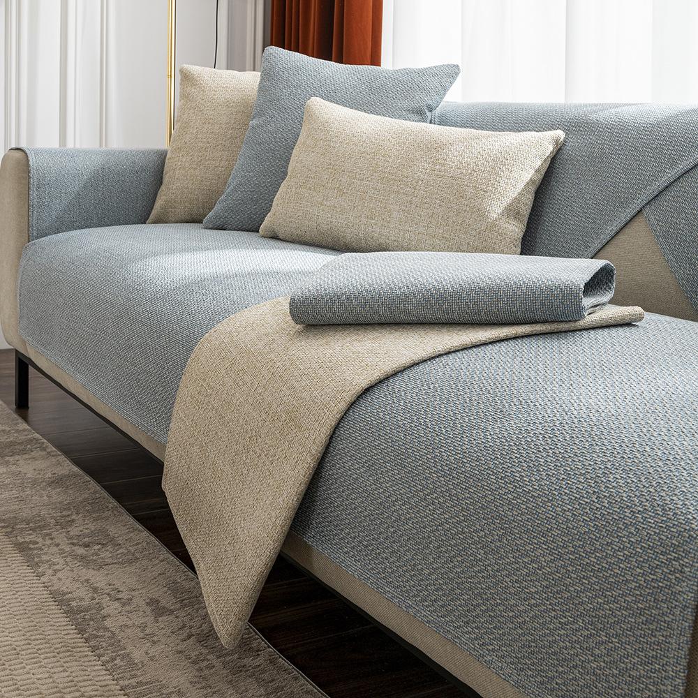 

Льняная современная простая универсальная нескользящая старая грубая ткань на все времена года, чехол для диванной подушки, ткань для полотенец, «все включено» 70*70CM