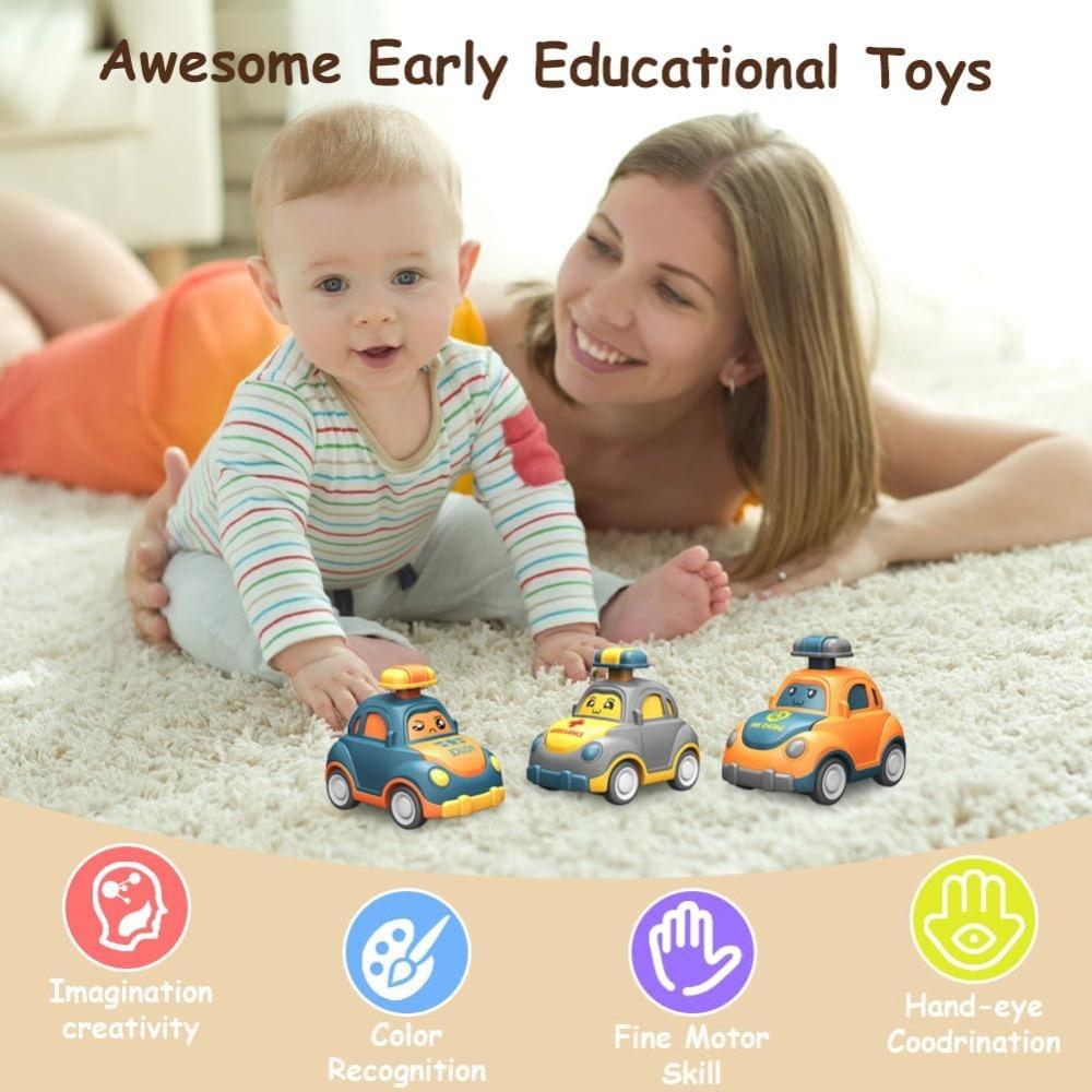 Cartoon Car Toys for Toddlers Pull Back City Vehicle Toys Goodie Bags Stuffers Party Favors for Kids Birthday Gift for Boy Girl