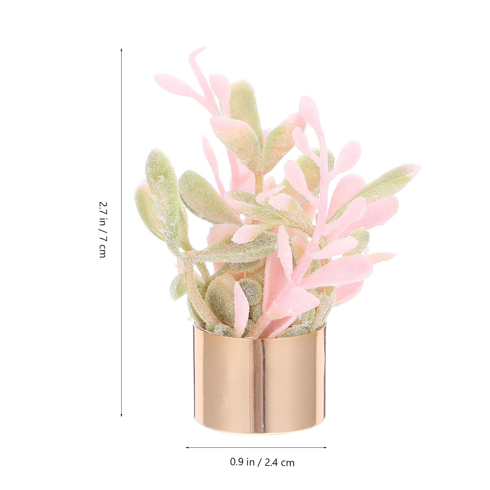 

Miniature Potted Succulents Artificial Small Plants Mini Bonsai Decoration Tiny Home Garden Desk Ornament Indoor Greenery рожевий