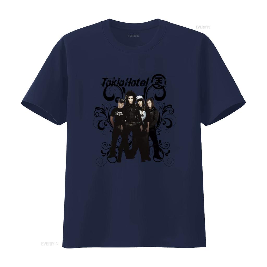 Tom Kaulitz Tokio Hotel Band T Shirt Tops Fashion Streetwear vintage Washed Stretched Comfortable Versatile graphic homme