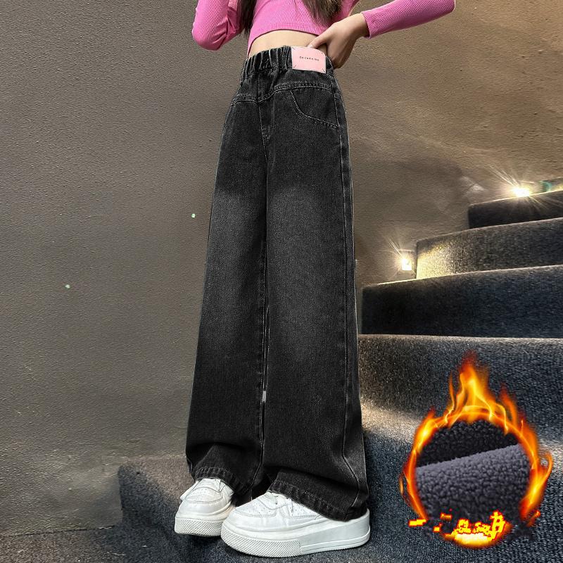 Podzim Zima Dětské Zateplené Džíny pro Dívku Dětské Teplé a Silné Termální Džínové Kalhoty pro Dívky Kalhoty pro Děti