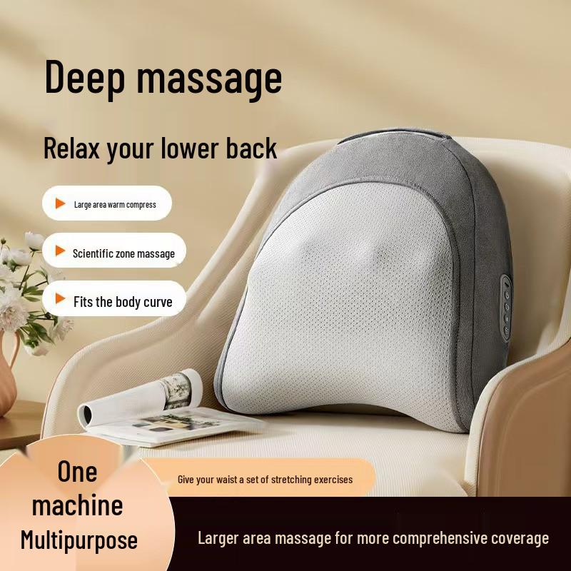 Multifunctional Wireless Lumbar Support Massage Pillow for Home and Office Relaxation Multifunctional Massage Pillow серый 3760₽