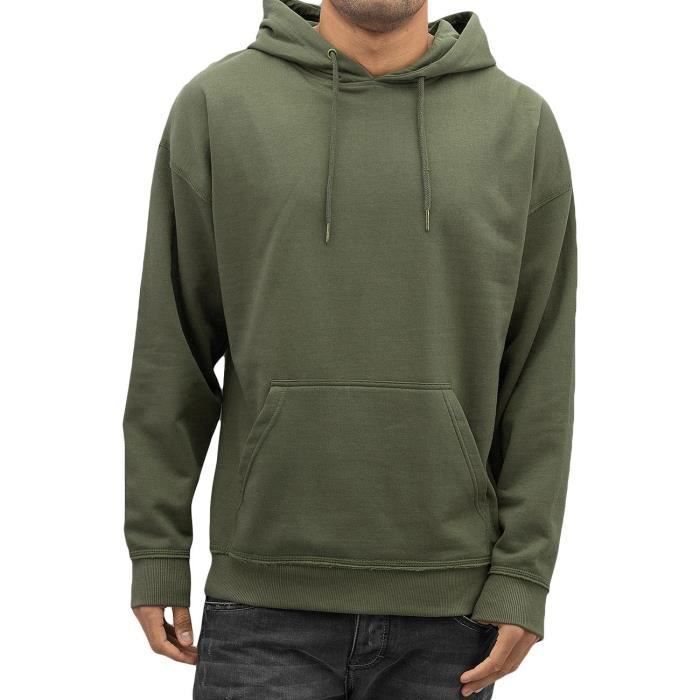 Sweat à capuche - Urban Classics - Oversized - Couleur olive - 50% coton - 50% polyester