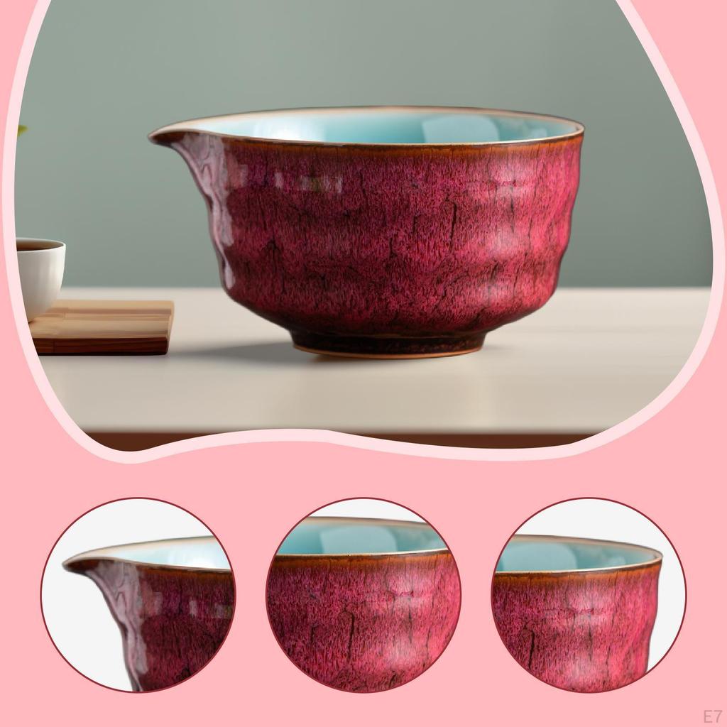 Ceramic Matcha Bowl Designed for Mixing, Featuring A Pouring Spout In Porcelain