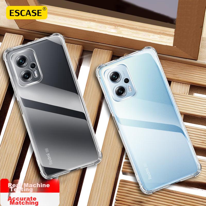 Redmi Note 12 T Pro Phone Case, Redmi 11 T Pro/Pro+/Plus Phone Case, Full Protection Airbag Soft Case, ES-Ip9 Series Version, Translucent White