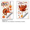 Thanksgiving Creative Gifts Static Window Clings, Cartoon Double Turkey Pumpkin Maple Leaf No?Glue Autumn Theme Room Decor Glass Decals, Waterproof
