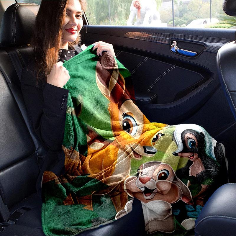 1pc, Disney Bambi Thumper Skunk Home Decor Blanket Soft Throw for Couch, Bed, Car, Travel, Camping