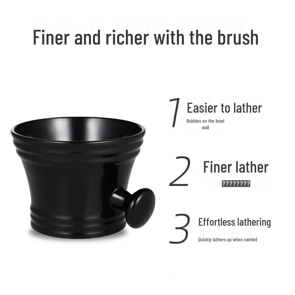 Classic Barber Shaving Brush Set with Soft Bristles & Foaming Bowl