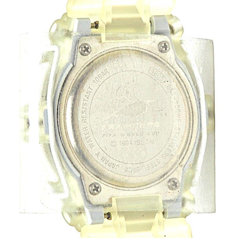 Used Casio Baby-G Tripper 1998 France FIFA World Cup Commemorative Official Model Watch BGT-100WF White Orange Silicone Stainless Steel Ladies CASIO