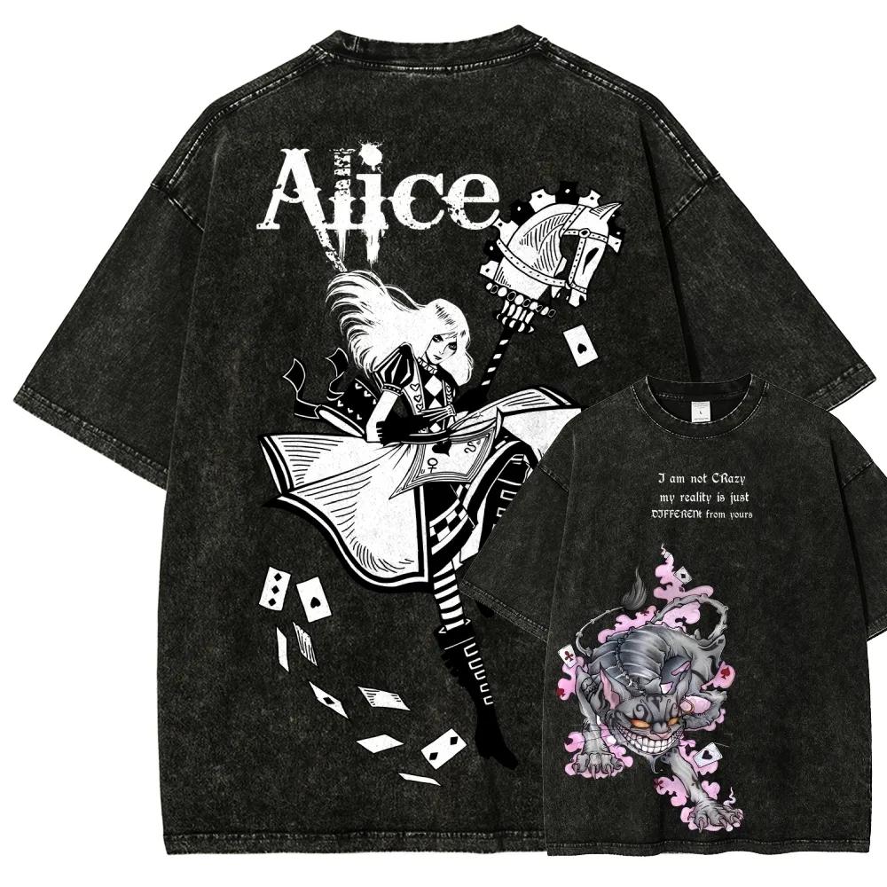 

Classic Game Alice Peripherals Graphic Print Tshirt Men Women Casual Cotton Tee Oversized New Fashion Harajuku Streetwear Tops S
