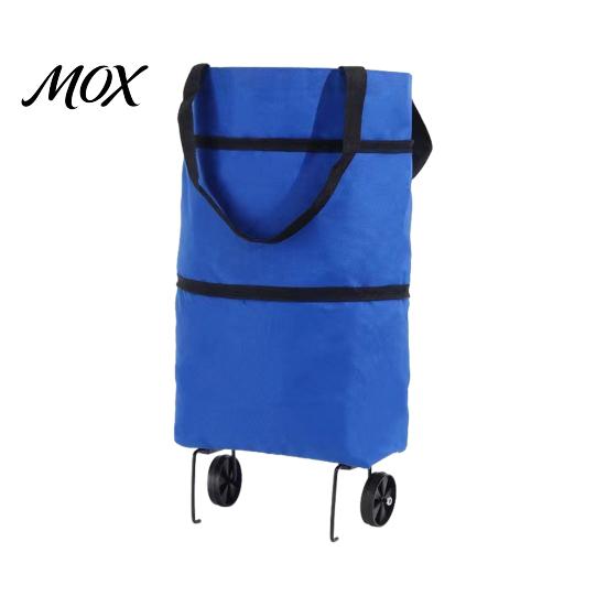 Durable Shopping Trolley for Commuting Foldable Bag with Wheels, Lightweight Portable Large Capacity Grocery Space Saving Travel Luggage Cart